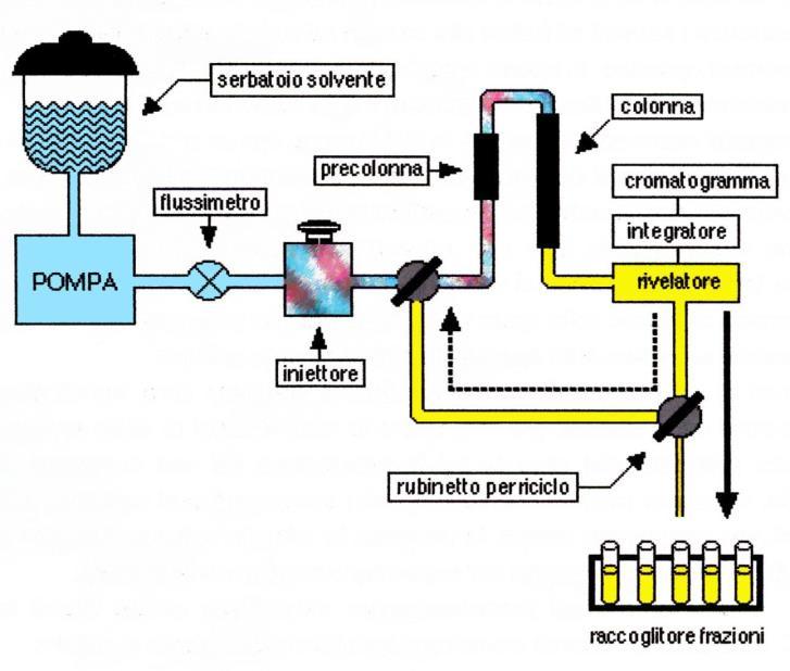 Cromatografia: HPLC HPLC in isocratica HPLC a gradiente Nel caso in cui si opera in isocratica è sufficiente