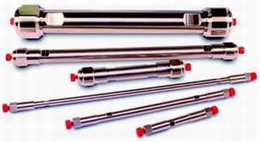 Cromatografia: HPLC Le colonne Le colonne per HPLC sono di solito costruite in acciaio inossidabile levigato, ma esistono anche in vetro ricoperto di metallo impiegate soprattutto quando si lavora a