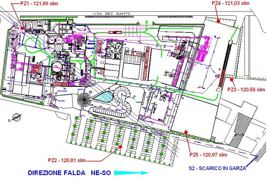 11. MONITORAGGIO DELLE ACQUE SOTTERRANEE Figura 6 - Posizione dei piezometri