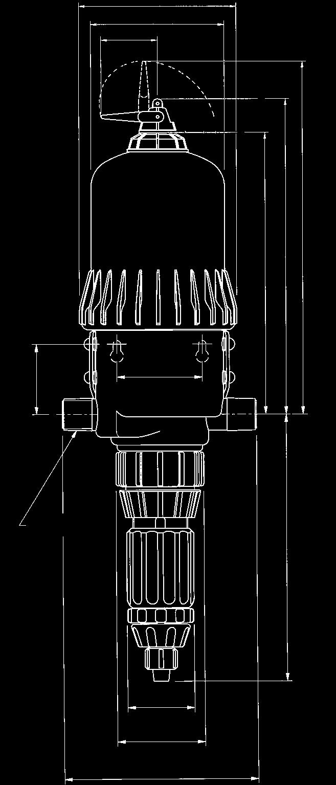 2.5 m 3 /h - 1-5 % Principio di Il Dosatron viene installato sulla rete idrica e usa la pressione dell acqua come unica forza motrice.