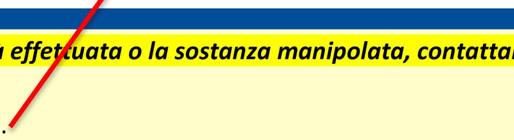 attività effettuata o la sostanza manipolata,