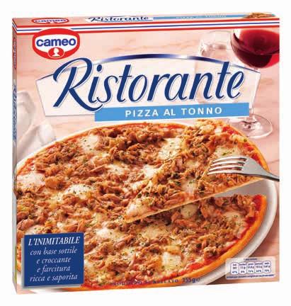 dal 5 al 17 Settembre 2017 Pizza Ristorante CAMEO prosciutto, funghi, margherita, pesto, speciale, tonno Piselli Novelli FINDUS a partire da