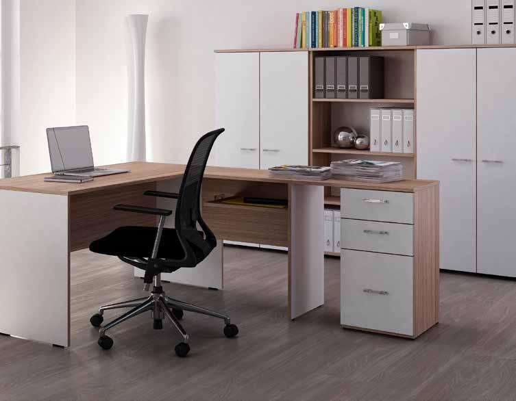 scrivania fianchi in melaminico Z102/K3 Z104/K3 140 x 60 x 72h 120 x 60 x 72h bicolore K3-ciliegio arabis / bianco mobile a giorno / coppia ante Z035/K3 (mobile) 72 x 35 x 144,6h bicolore K3-ciliegio