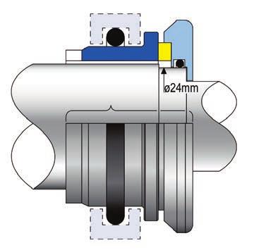 TENUTE MECCANICHE Serie T05 per pompe Flygt - Disegni costruttivi T05F22SI -