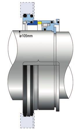 TENUTE MECCANICHE Serie T05 per pompe Flygt - Disegni costruttivi T05W105S -