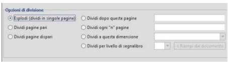 Per realizzare la funzione Estrai, e quindi estrapolare dal pdf solo una specifica pagina, basta digitare nel campo Selezione pagine il numero di pagina che vogliamo estrarre.