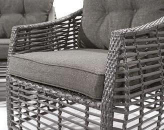 CUSCINO: 10 cm Cod. GAR300 Lettino in polyrattan wicker aperto 6,5 mm.