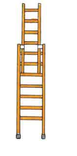 Scala in appoggio a sfilo a due o tre tronchi: scala ad altezza variabile mediante due o tre tronchi scorrevoli parallelamente l uno sull altro che, quando è pronta per l uso, appoggia la parte