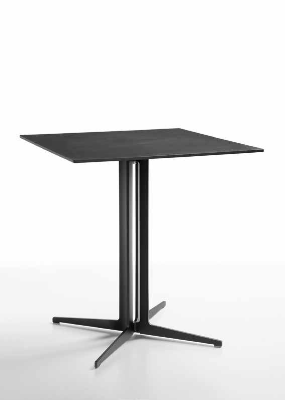 Design Studio Balutto associati.01.01 SINTESY basamento bistrot acciaio nero, HPL LS4. SINTESY bistro base black steel, LS4 HPL top.