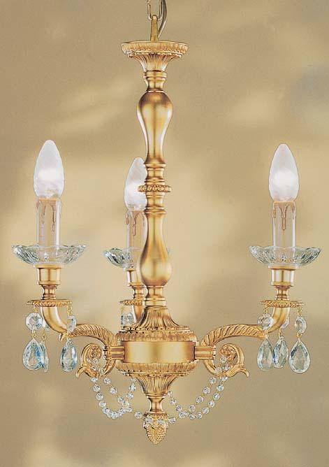 Chandelier with 4 arms in cut crystal and mecca gold finish E14 n 1x max 40 W E14 n 4 x max 40 W 82 8524