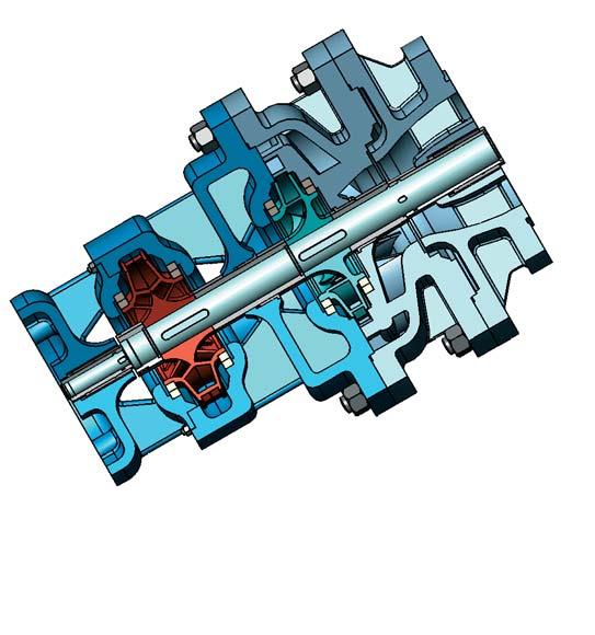 mtegral shaft (up to 6 m pump length) Albero in pezzo unico (fino a lunghezze d asse di 6 m) Easily replaceable