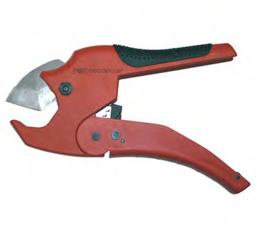 Cesoia per tubi Cesoia con funzionamento a cricchetto. Il meccanismo a cricchetto permette di effettuare tagli con una mano sola.