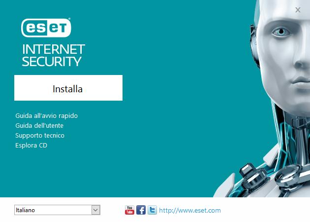 Installazione ESET Internet Security contiene componenti che potrebbero entrare in conflitto con altri prodotti antivirus o software di protezione installati sul computer dell'utente.