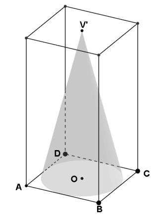 f) Calcola il volume del cono di vertice V. g) Conclusioni? 10) Considera i due coni rappresentati nella figura.