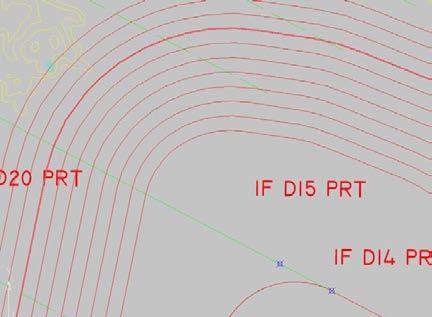 Orografia > 900 m La curva di livello 900 m (ostacolo da considerare, cautelativamente, pari alla curva superiore 950) è a 3 e ½ segmenti di anello, con applicabilità MOC 500 ft: 950 m = 3117 ft+ 500