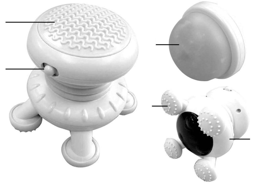 3 - Collo flessibile. 4 - Accessorio GEL (fornito solo con art.m243). 5 - Piedini massaggianti.