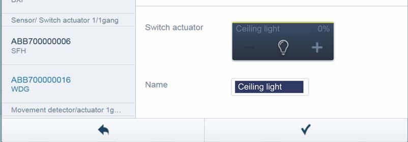 Avvertenza Selezionando un modulo sensore/attuatore dimmer viene visualizzato automaticamente un simbolo per l'attuatore d'uscita e per il sensore sulla superficie di lavoro.