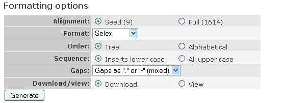 porzioni di sequenze ( seed), oppure utilizzando le sequenze presenti in NCBI o Metagenomics.