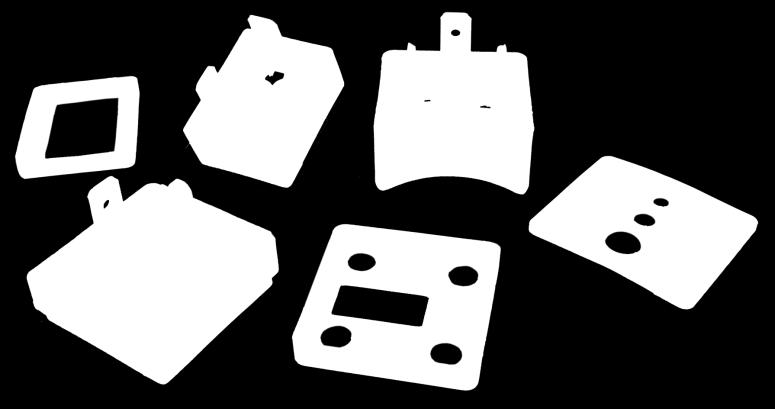 ONNETORS ONNETTORI version 1125 For electrovalves, receptacle, male Per elettrovalvole, montaggio su parete, maschio EN17501-80 style A square connector, (former IN 450-A), ISO 44; industrial