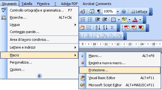 Protezione Macro su Microsoft Excel Se, cliccando sul pulsante a sinistra del cognome dell alunno,