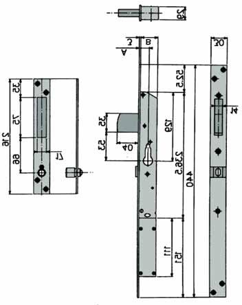 A B Entrata/Backset mm Predisposte per il funzionamento con cilindro ad ingranaggio serie 0854 Preset for the function with gear cylinder series 0854 5500 20 5500 25 5500 50 55200 20 55200 25 20 25