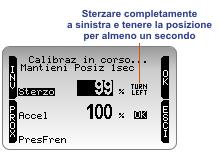 4.5.1 Calibrare il potenziometro sterzo Il display mostrerà