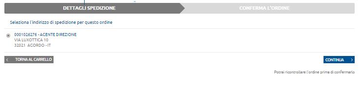 Nel caso risultino più indirizzi, seleziona quello