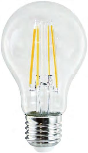 LAMPADA A LED FLAMENT - Lampada di nuova generazione con LED a filamento che richiama le vecchie lampade ad incandescenza - di diffusione luce molto ampio - Finitura corpo tutta in vetro - Rapporto