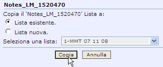 Per eliminare una Lista di Controllo, cliccare su Elimina Lista nella sezione Gestione Liste. Confermare cliccando Elimina.