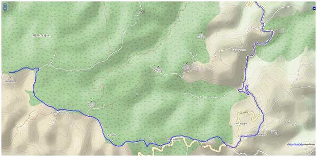 Seconda salita: M.te Iacotenente percorsi: MX + MF lunghezza: 9,3 km dislivello: 551 metri scollinamento: 841 m. s.l.m. pendenza media: 8,3 % pendenza massima: 11,5 % deviazione tra percorso corto (a destra) e percorso lungo (a sinistra).