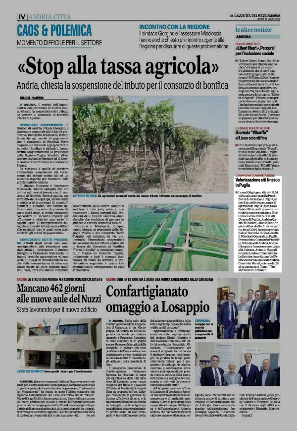 27 giugno 2014 Pagina 36 La Gazzetta del Mezzogiorno (ed. Nord Barese) Valorizzazione siti Unesco in Puglia E Lunedì 30 giugno, alle ore 11.