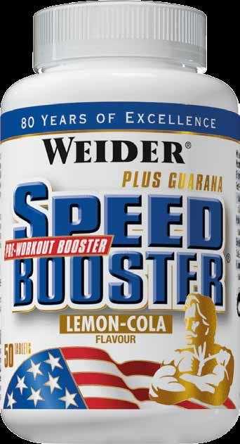 SPEED BOOSTER GUARANÀ FONTE NATURALE DI CAFFEINA. Speed Booster è un mix che comprende il 30% di caffeina immediatamente disponibile e il 70% di caffeina a rilascio prolungato.