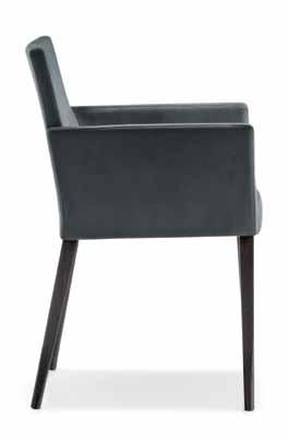 Frame and legs are in oak wood and the upholstery can be in fabric, leather or simil leather.