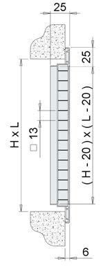 pari al 0% Materiali e finitura Griglia: Finitura standard: Fissaggio: