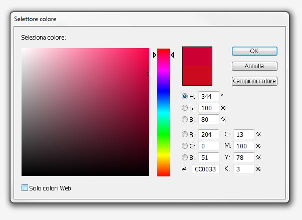 Selettore del colore Prima di cominciare a disegnare dobbiamo decidere: Il colore di