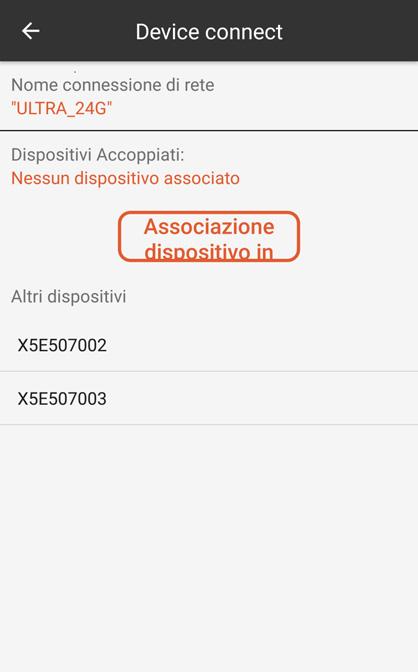 Connettere il Wi-Fi dell'x5 Evo all'hotspot dello smartphone. Quindi toccare Avanti. 3. Selezionare X5 Evo dall'elenco Altri dispositivi. 4.