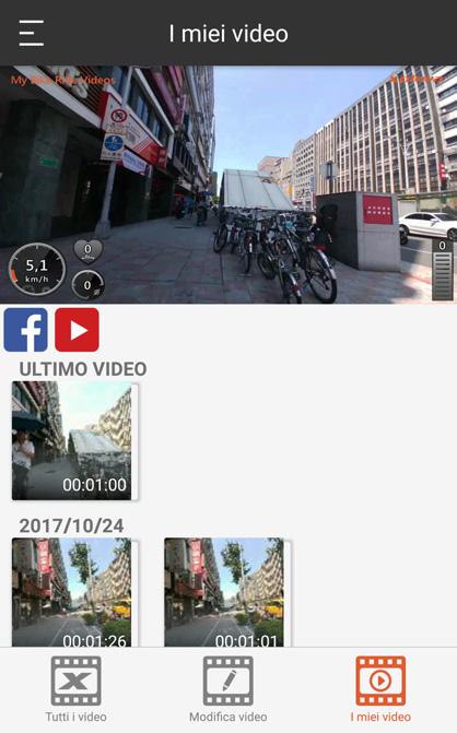 I video modificati vengono salvati nella cartella Movies/X5EVIDEO sulla memoria interna dello smartphone. Eliminazione di un video 1.