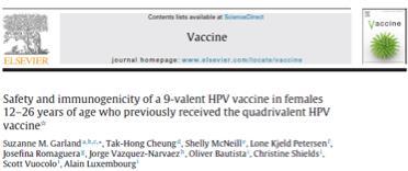 inoculo è di lieve o di moderata intensità Il vaccino HPV 9-valente è altamente immunogeno rispetto ai nuovi tipi, in