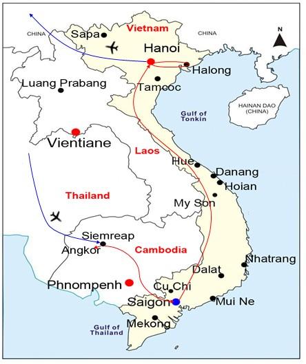 MAP: ITINERARIO IN DETTAGLIO GIORNO 1: ARRIVO A SIEMREAP Benvenuti a Siem Reap Cambogia! Appena arrivati sarete accolti dal nostro autista che vi condurrà in hotel per il check in.