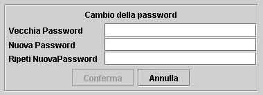 Figura 1.12 Cambio Password dal menu Utilità - Quindi specificare la nuova password nella form Cambio della password MANUALEINCHF_01042005 Figura 1.13 Cambio della password 1.