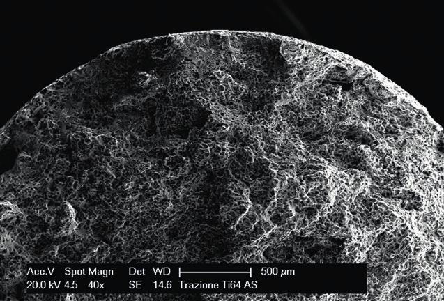 In figura 3 viene riportata la superficie di frattura dei provini di trazione.