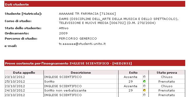 : Lo Studente può cancellare la propria prenotazione, indipendentemente da chi l abbia effettuata (studente/docente/segreteria), solo nei termini di apertura della lista iscritti.