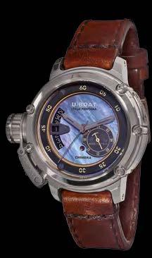 800 alternanze/ora, 4 Hz. Riserva di carica: 38 ore. 25 rubini. MOVEMENT: automatic mechanical, modified and personalized at U-BOAT specifications.