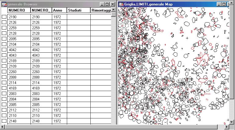 Tav XIV a: Associazione dei dati attraverso query SQL in MapInfo. b: Garba IV D.