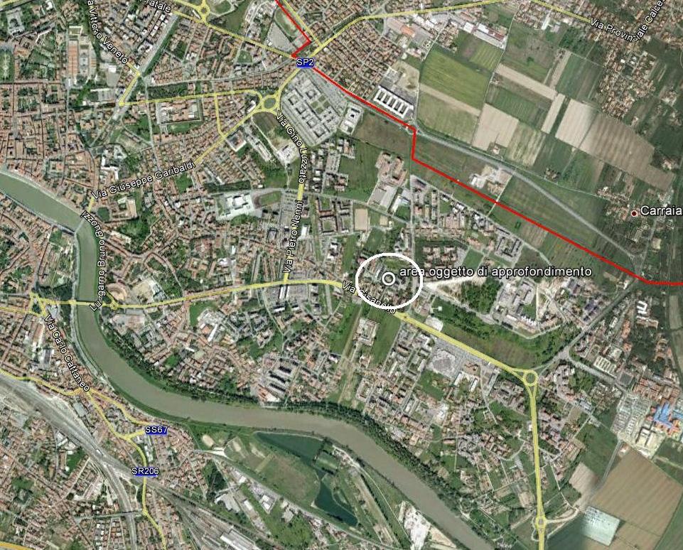 Più nel dettaglio l area è costituita da una piccola porzione di territorio affacciato su Via Norvegia, strada interna di quartiere, e delimitato a Nord da una area apparentemente