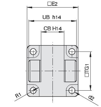 ccessori Serie P96 Dimensioni: ccessori di montggio cilindro ernier posteriore femmin (D) l2 Dimetro odice TG1 FL l1 L l2 d1 D MR d2 R1