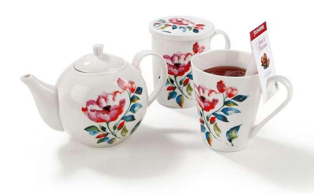 PORCELLANE REGALO Porcelain gift Tea set RFPTE1 BLUE TEAPOT
