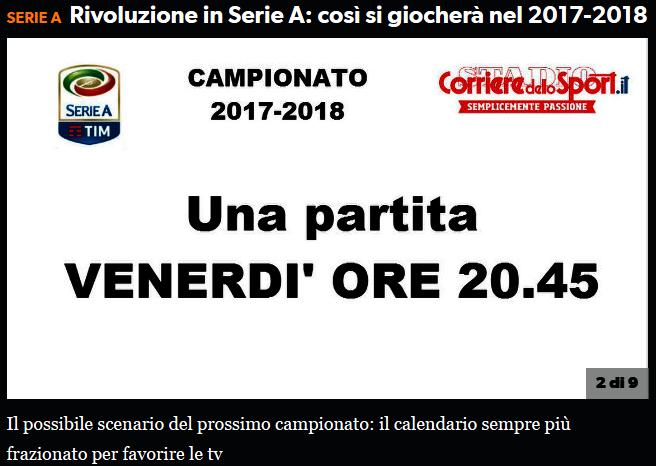 Ho visto che in Spagna sono già tre le partite della domenica pomeriggio. É un problema di fuso, di vendita di diritti, di mantenimento dei costi stellari delle grandi organizzazioni.