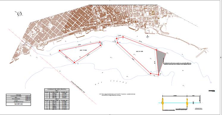 Individuazione della nuove aree Il Comune di Taranto di concerto con la Marina Militare e la Capitaneria di Porto ha concesso l utilizzo di