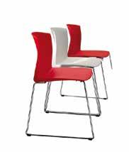 Visitor chair with round section chromed steel frame.